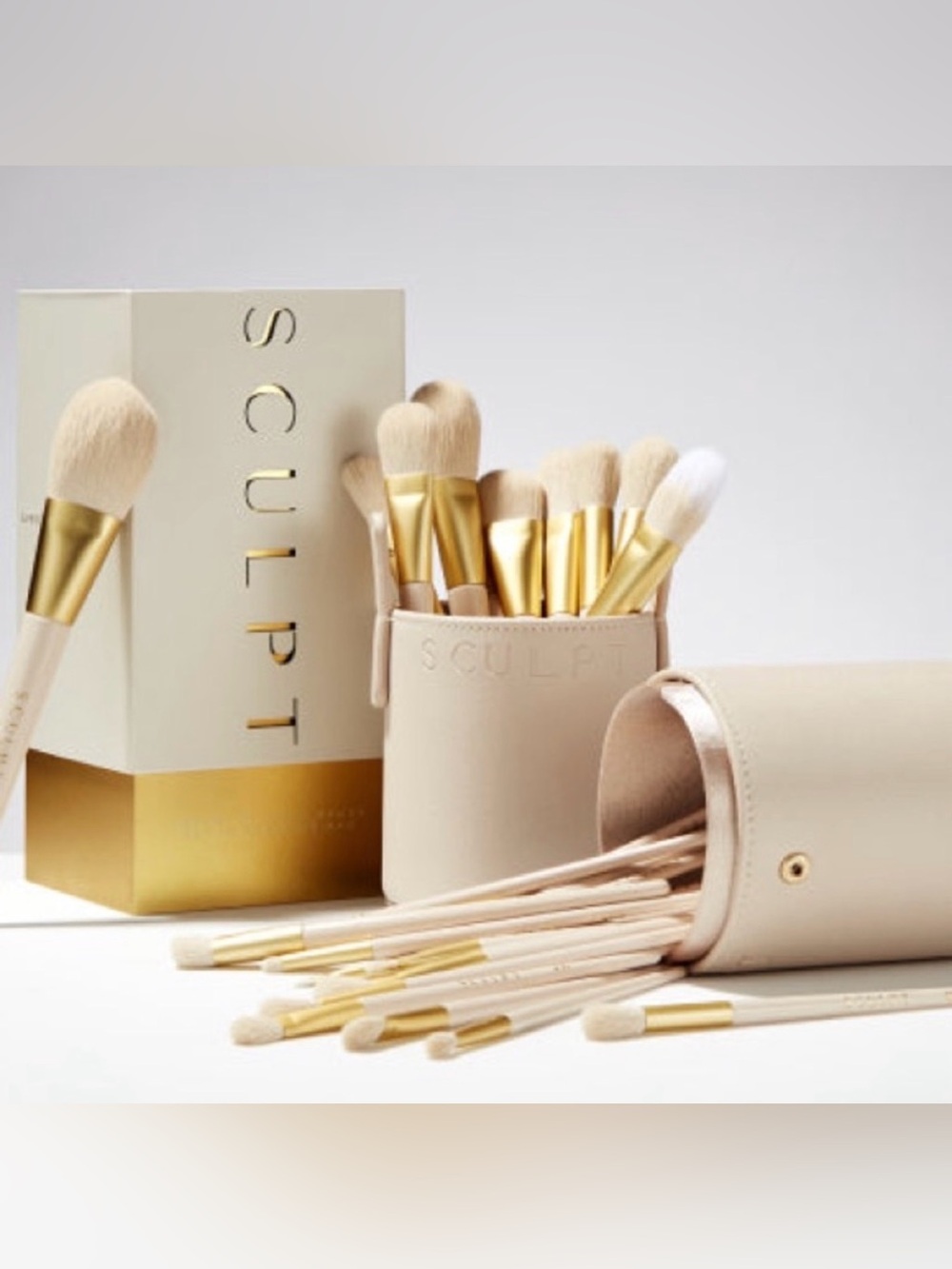 Spectrum Sculpt blush/gold 30-1 (29pc) Makeup Brush Set w/Vegan Case- Ash K Holm